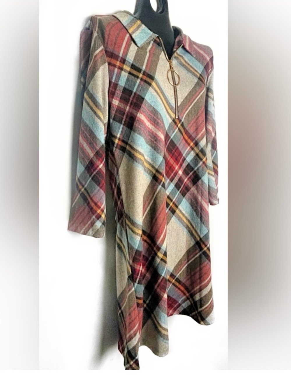 Multicolor Soft Flannel Dress